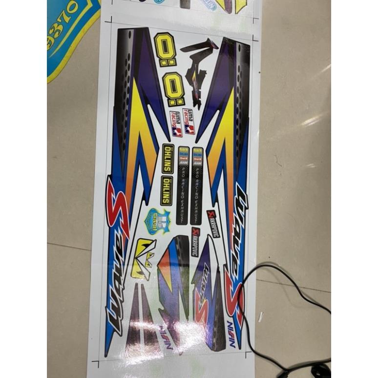Tem rời wave đời đầu dán xe đen