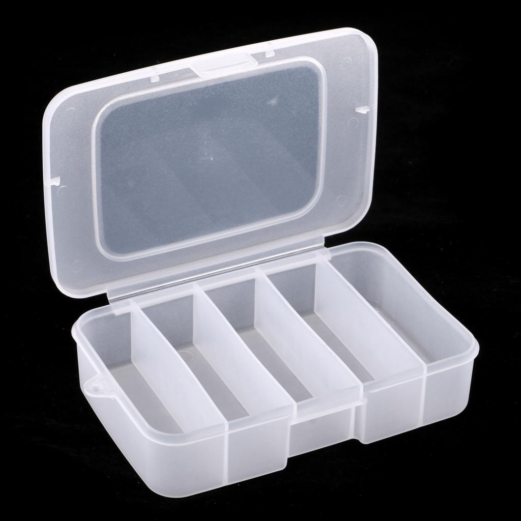 5 Compartments Waterproof Fishing Lure Bait Hook Tackle Box Storage Case
