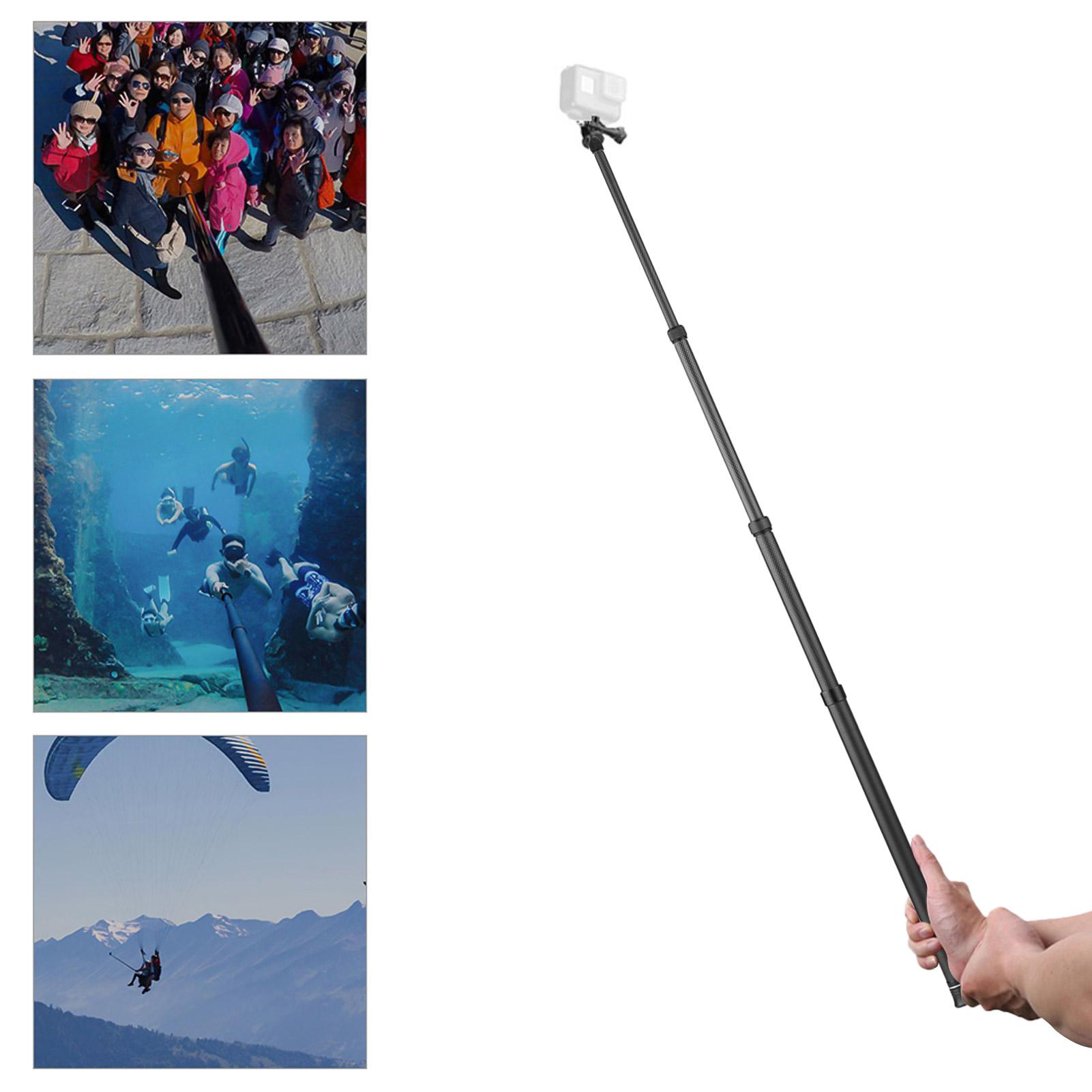 9.8ft Carbon Fiber Selfie Stick Extension Pole with 1/4 Inch Screw Replacement for Panoramic Camera Action Camera