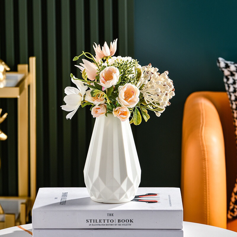 Bình Hoa Nhựa To Trang Trí Tết 2025 Nguyên Đán Ất Tỵ. Lọ Hoa Giả Gốm Màu Trắng Để Bàn Decor Nhà Cửa Năm Mới Cổ Truyền. Giao Màu Ngẫu Nhiên
