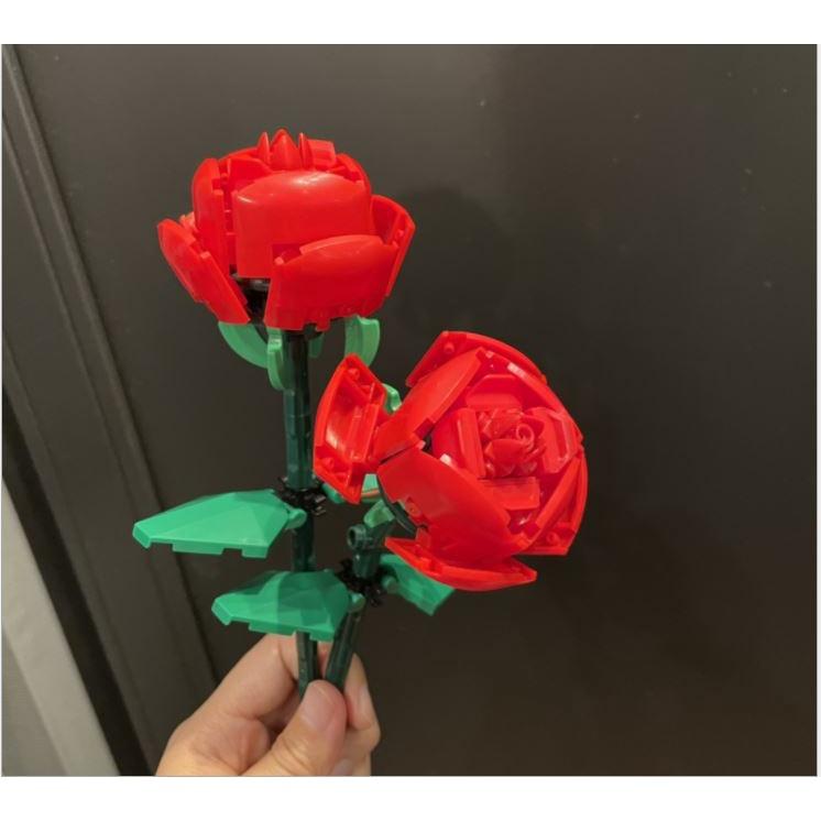 Đồ chơi bó hoa đa sắc Flower Bouque decor trang trí bộ xếp hình lắp ráp quà tặng bông hồng tình yêu