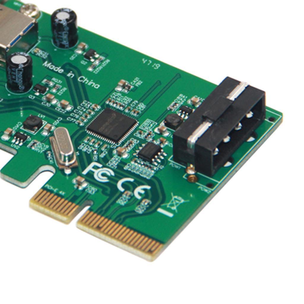 PCI-E 4x Express to 2Ports USB 3.1 Add on Expansion Card Adapter 10Gbps