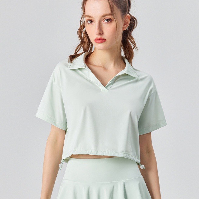Áo crop top thể thao rút dây năng động trẻ trung cho nữ