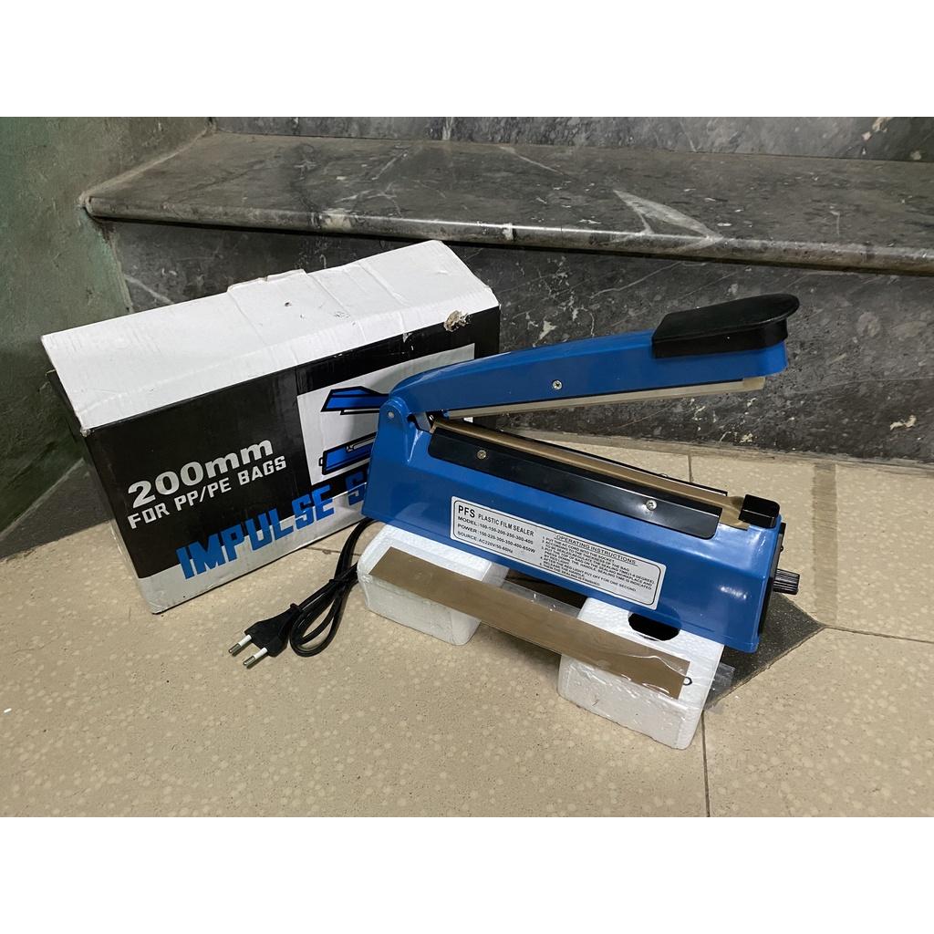Máy hàn miệng túi nilon túi zip dập tay PFS 200 300 400 để bảo quản thực phẩm, bọc sản phẩm bán hàng, cắt màng co