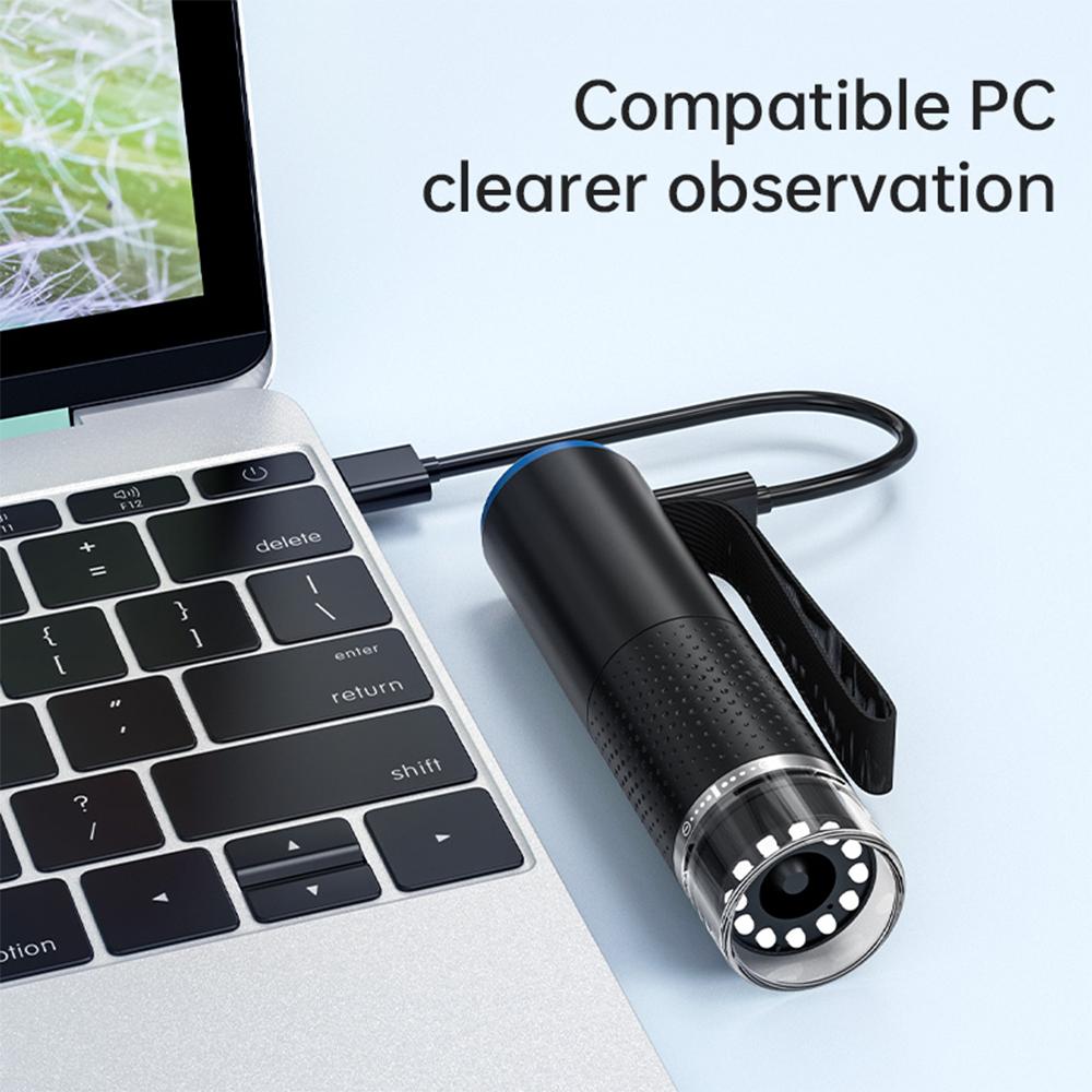 1200X Microscope Handheld Wireless WiFi Microscope Rechargeable Endoscope Magnifier Optical Digital Camera 2M Pixels 50-1000X Magnification 8 Adjustable LED Lights for PC Tablet iOS Android Smartphone