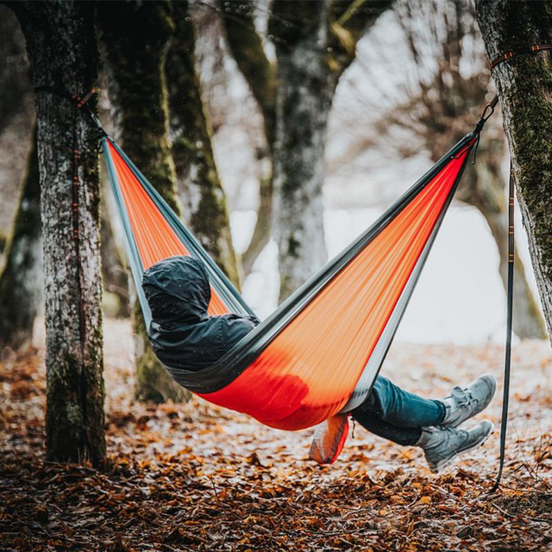 Đi Bộ Đường Dài Cắm Trại Võng Di Động Nylon An Toàn Dù Hamac Võng Ngoài Trời Đôi Người Giải Trí Hamak