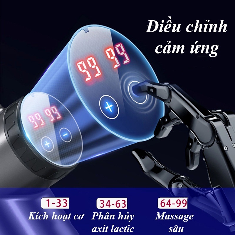 Máy Massage cầm tay cao cấp  8 đầu trị liệu, 99 chế độ rung nhỏ gọn, massage toàn thân, Máy dễ sử dụng, độ bền cao, giảm đau nhanh