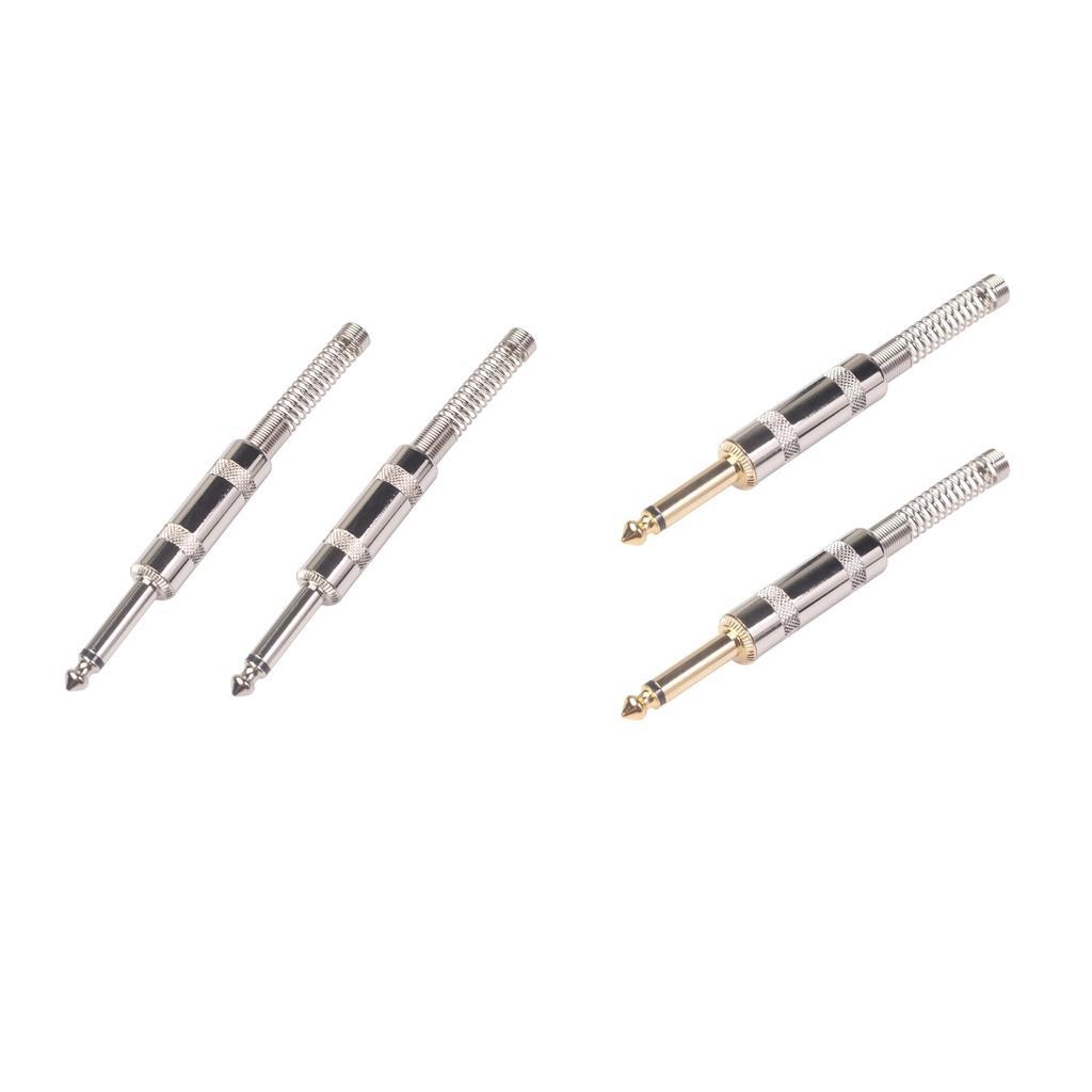 2Pieces 6.35mm Adapter Audio Connector for Guitar Converter Plug