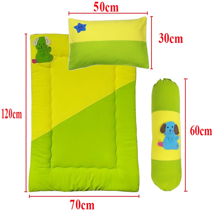 COMBO NỆM - GỐI - GỐI ÔM COTTON CHO BÉ