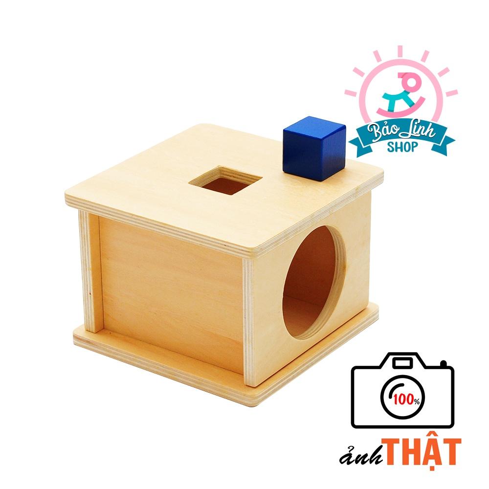 Đồ chơi cho bé 12-15 tháng tuổi - Hộp thả khối lập phương - Giáo cụ Montessori 0-3