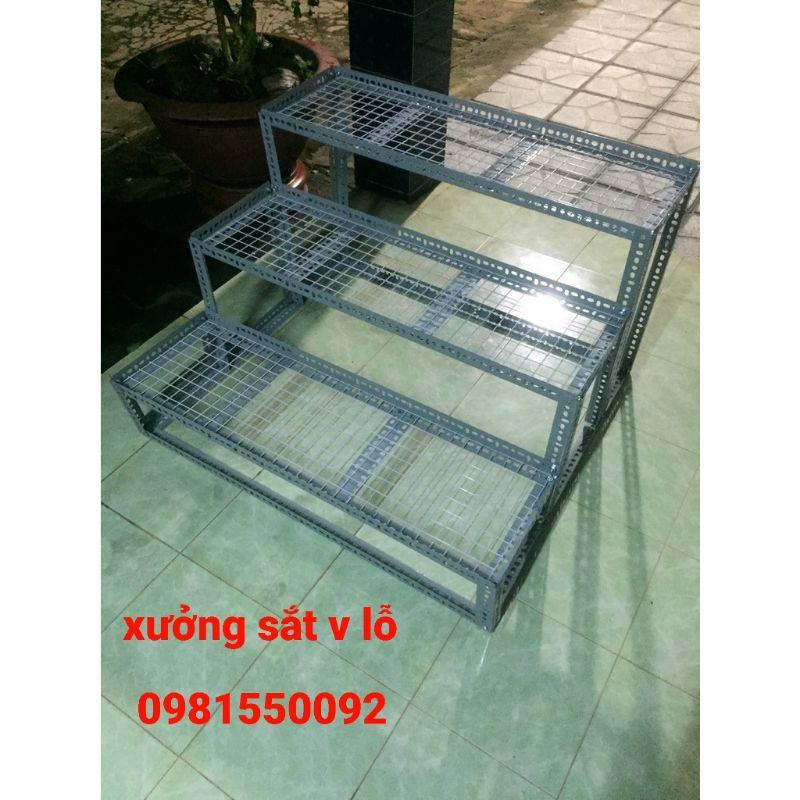 Kệ sắt V lỗ bậc thang 3 bậc V3x3cm Nhuều kích thước lựa chọn