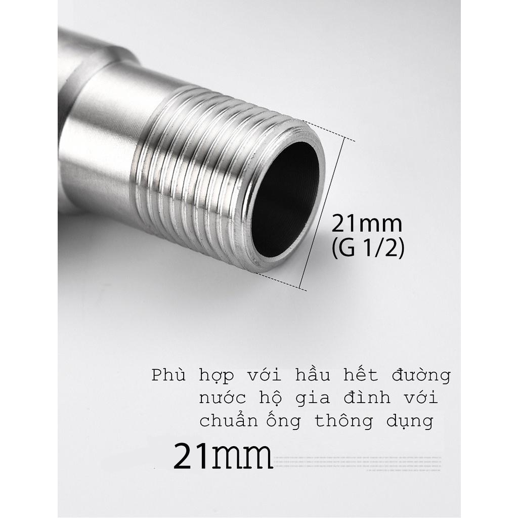 Van nước hai cổng xả inox 304, van chia nước Waternymph, lõi đồng, đóng - xả riêng biệt, chia nước tiện dụng