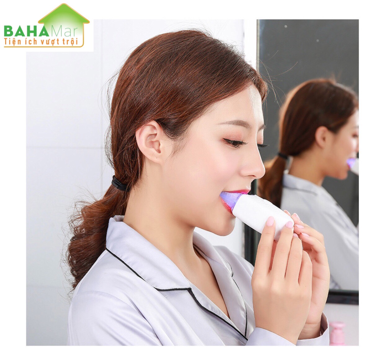 BÀN CHẢI ĐÁNH RĂNG ĐIỆN TỰ ĐỘNG CHỮ U 360 ĐỘ CÓ ÁNH SÁNG XANH KHỬ TRÙNG BAHAMAR làm cho việc đánh răng trở nên dễ dàng và sạch sẽ toàn bộ mặt trước