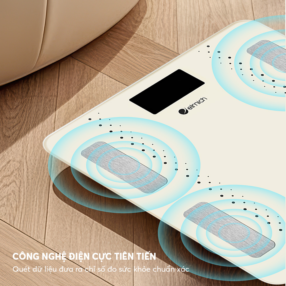 Cân Điện Tử Sức Khỏe Elmich ESE0869 , Hàng Chính Hãng, Mặt Kính Chịu Lực - JoyMall