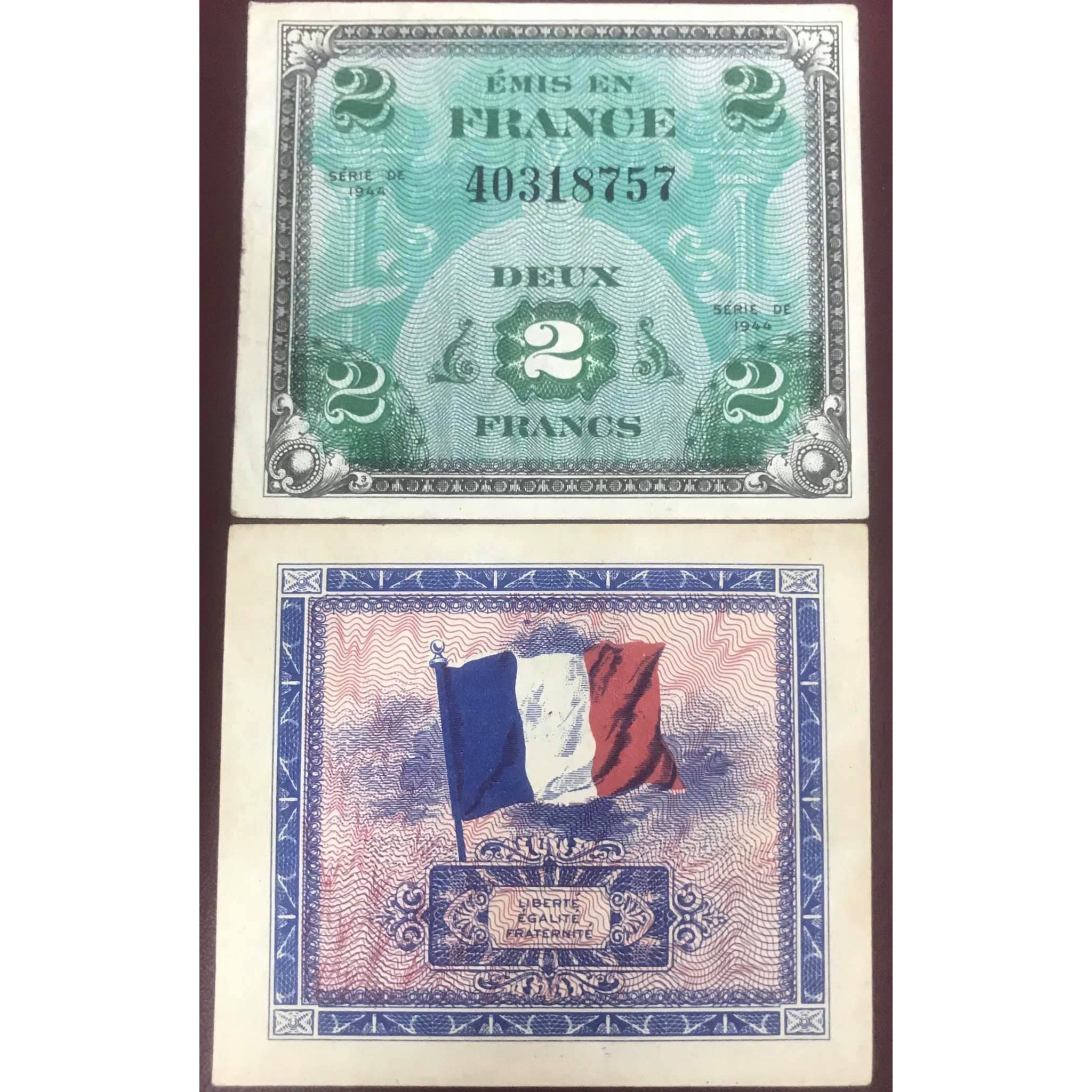 Tờ 2 francs quân đội Pháp sử dụng trong thế chiến thứ II 1944