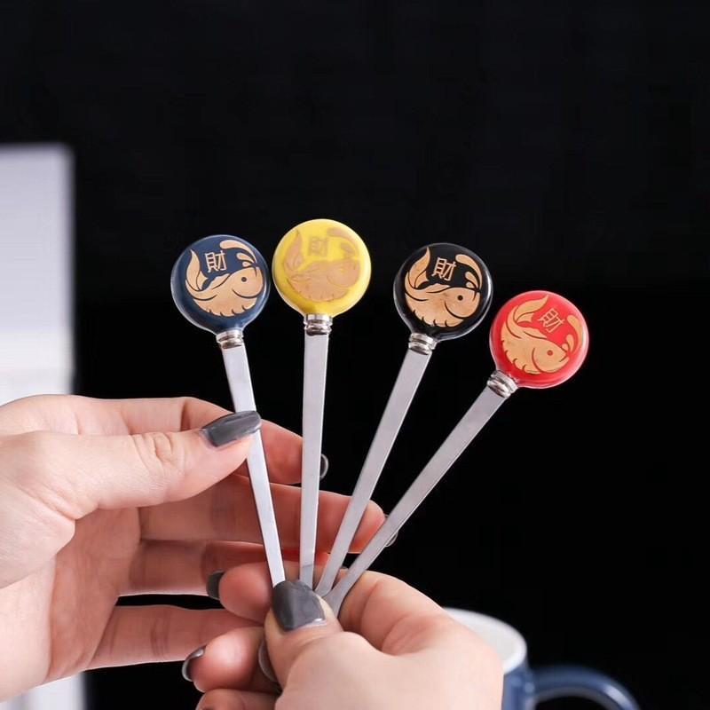 Cốc Sứ Uống Nước Mèo Thần Tài Chiêu May Mắn - Ly Uống Cafe Có Nắp , Văn Phòng, Quà Tặng Tân Gia