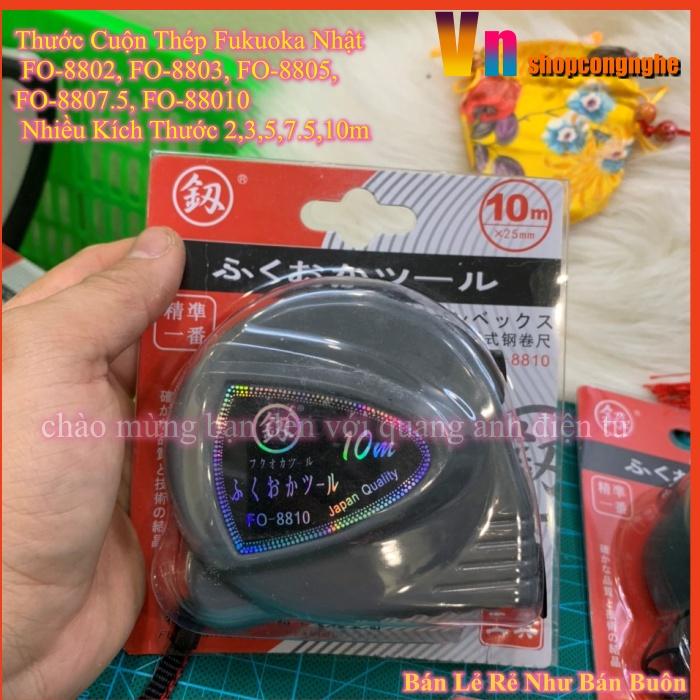 Thước Cuộn Thép Fukuoka Nhật, FO-8802, FO-8803, FO-8805, FO-8807.5, FO-88010( Nhiều Kích Thước 2-3-5-7.5-10m )