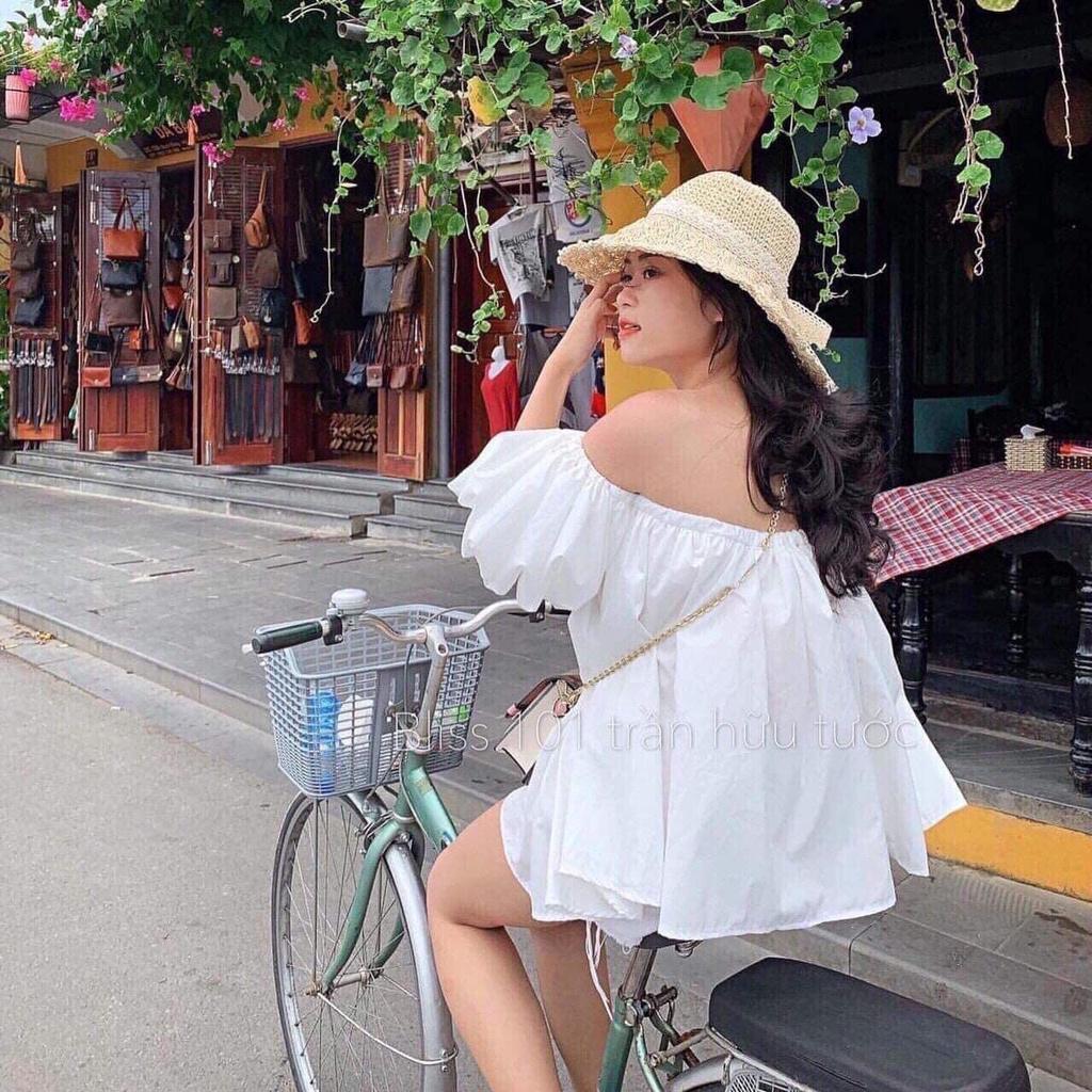 Áo trễ vai, áo hở vai nữ đẹp bèo tay phồng rộng dễ thương chất mềm mịn, mặc đi biển đi chơi, siêu hot trend