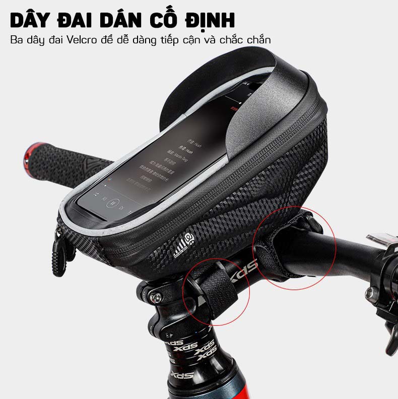 Túi Đựng Điện Thoại 6.5 inch Chống Thấm Nước Gắn Khung Trước Xe Đạp