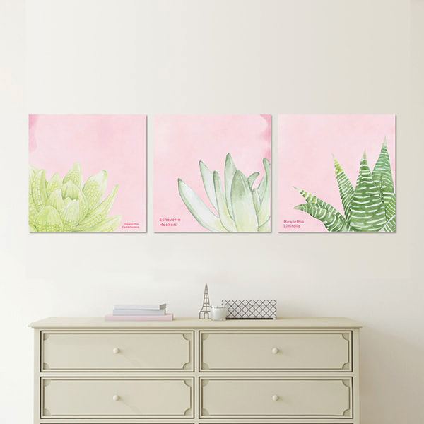 Bộ 3 Tranh Trang Trí Xương Rồng - W346