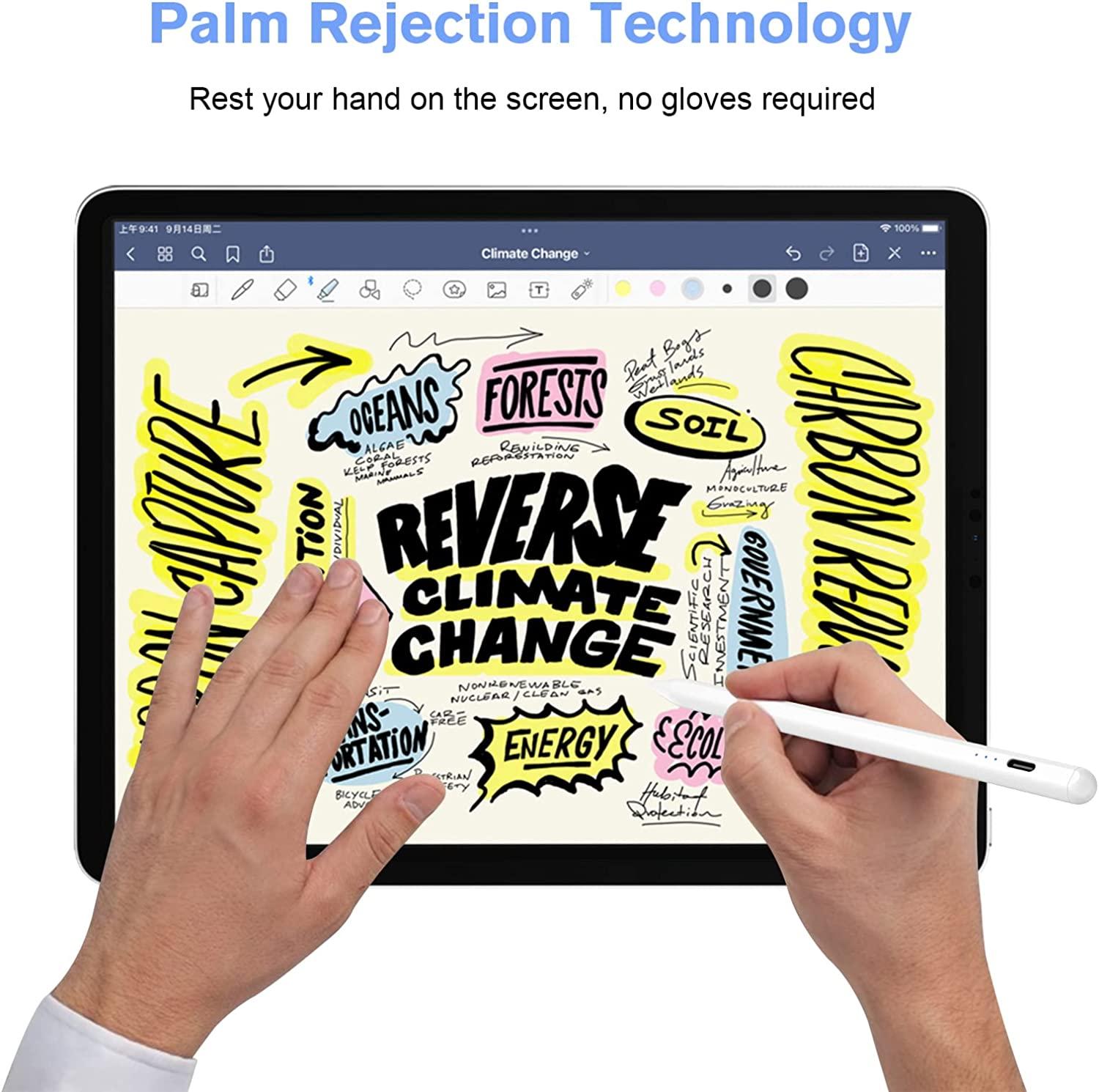Bút bút tương thích với I-PAD 2018 và các mẫu sau đó, bút stylus với độ từ chối cọ, thiết kế nhạy cảm và thiết kế từ tính, bút chì kỹ thuật số