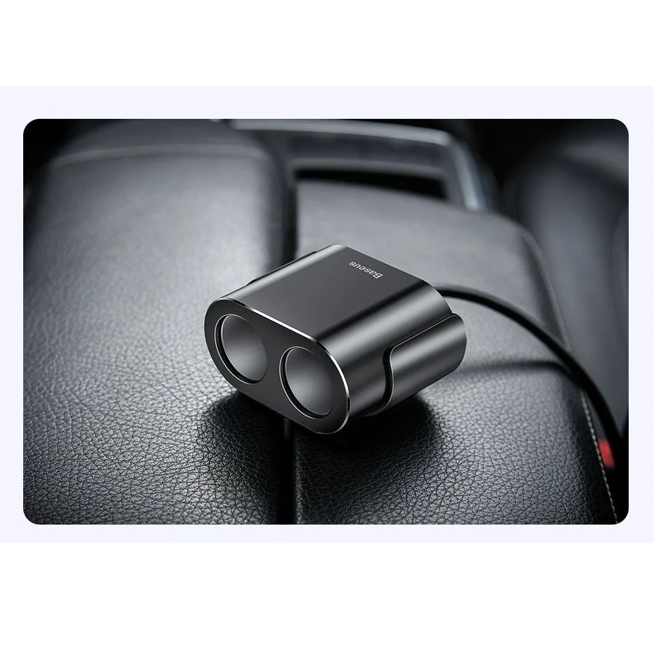 Thiết bị chia tẩu ô tô thành 2 tẩu và 2 cổng sạc điện thoại USB Baseus  Dual USB Car Charger Multi-split charger _ Hàng chính hãng