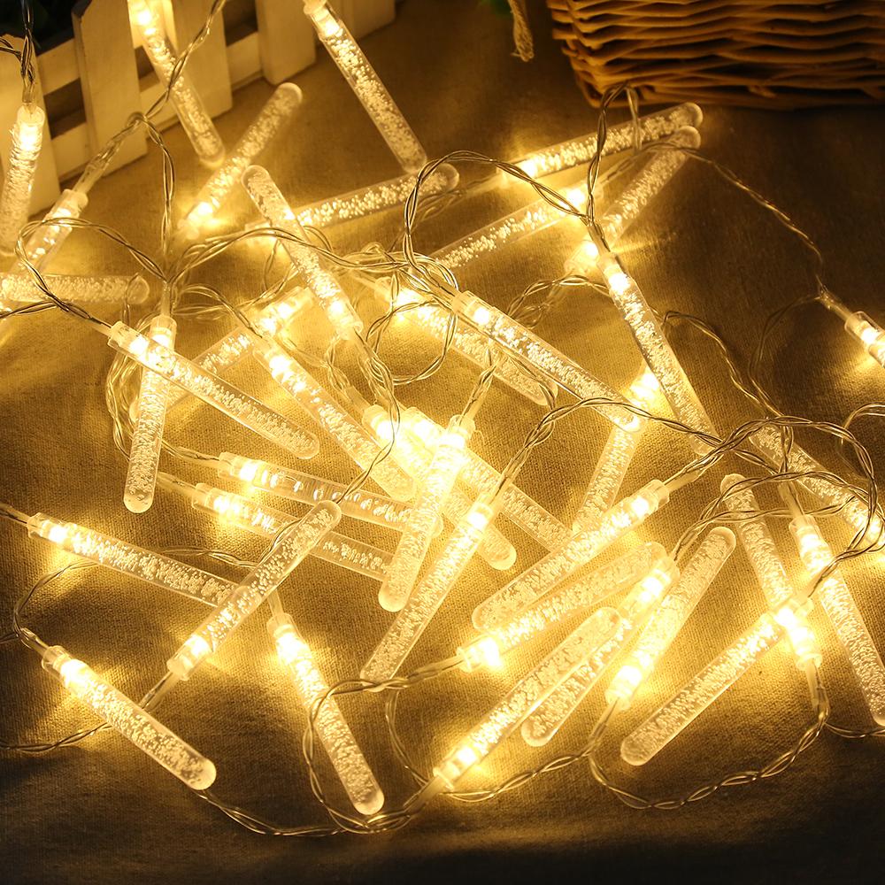 BZ509 2.2M 20 Bulbs Pillar Clear Indoor Outdoor Decoration Festoon Party Garden Yard Fence Lamp Holiday String Lights