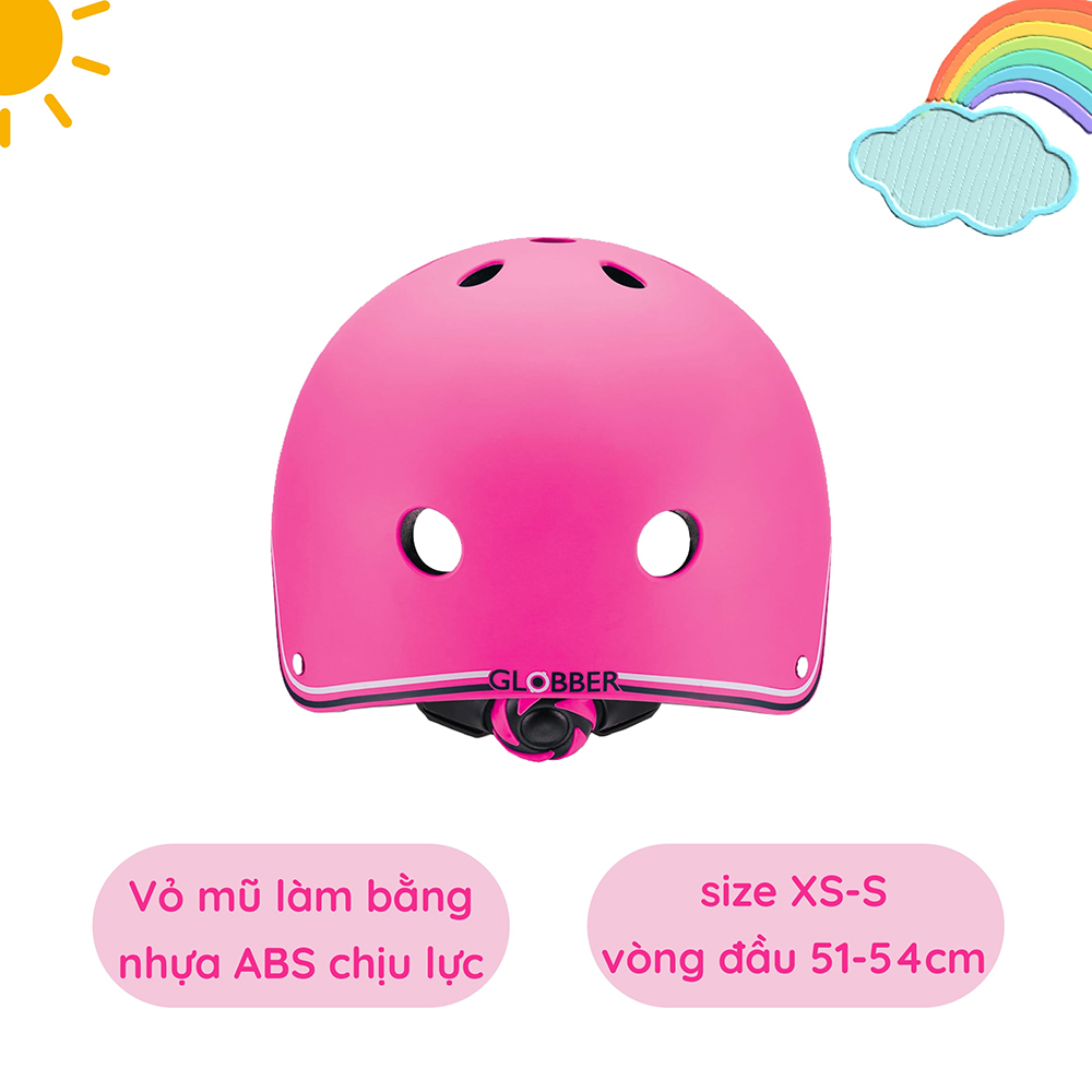 Mũ Bảo Hộ Chơi Xe Trượt Scooter Globber Junior XS/S Cho Trẻ Em Từ 3 Đến 6 Tuổi - Hồng