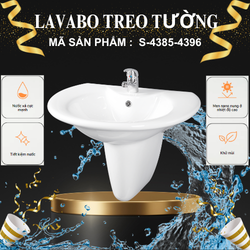 LAVABO KÈM BỆ ĐỠ  CAO CẤP MÃ S-4385-4396