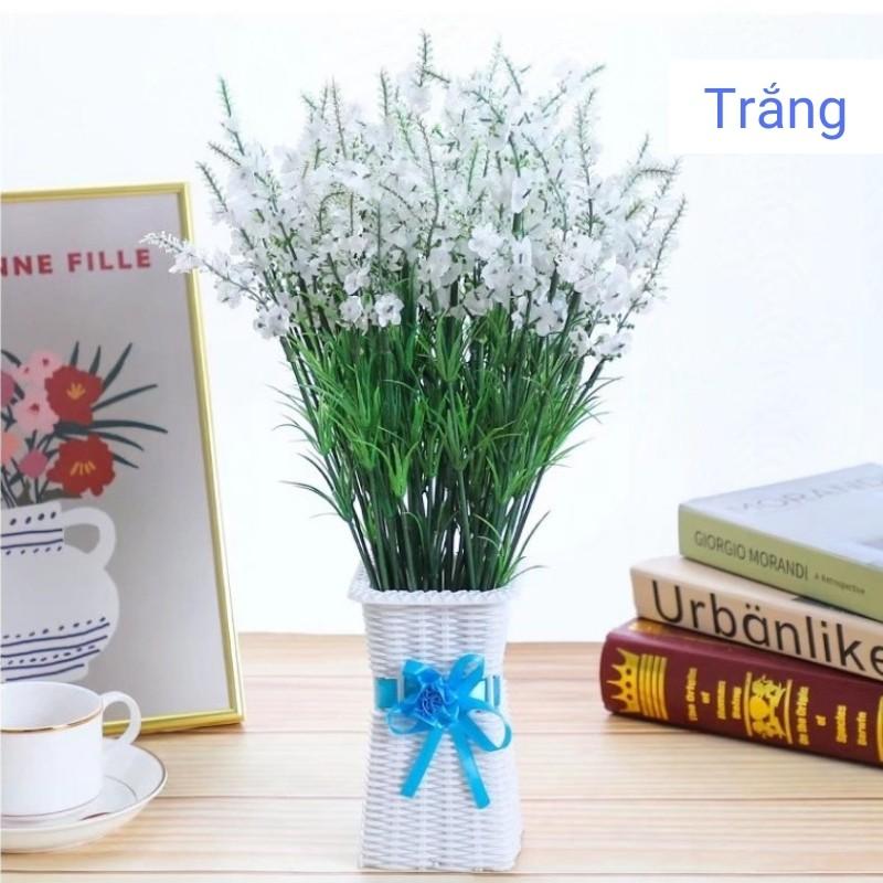 Cành hoa oải hương lavender giả 9 nhánh nhân tạo Hoa giả cao cấp để bàn trang trí phòng khách đẹp H06