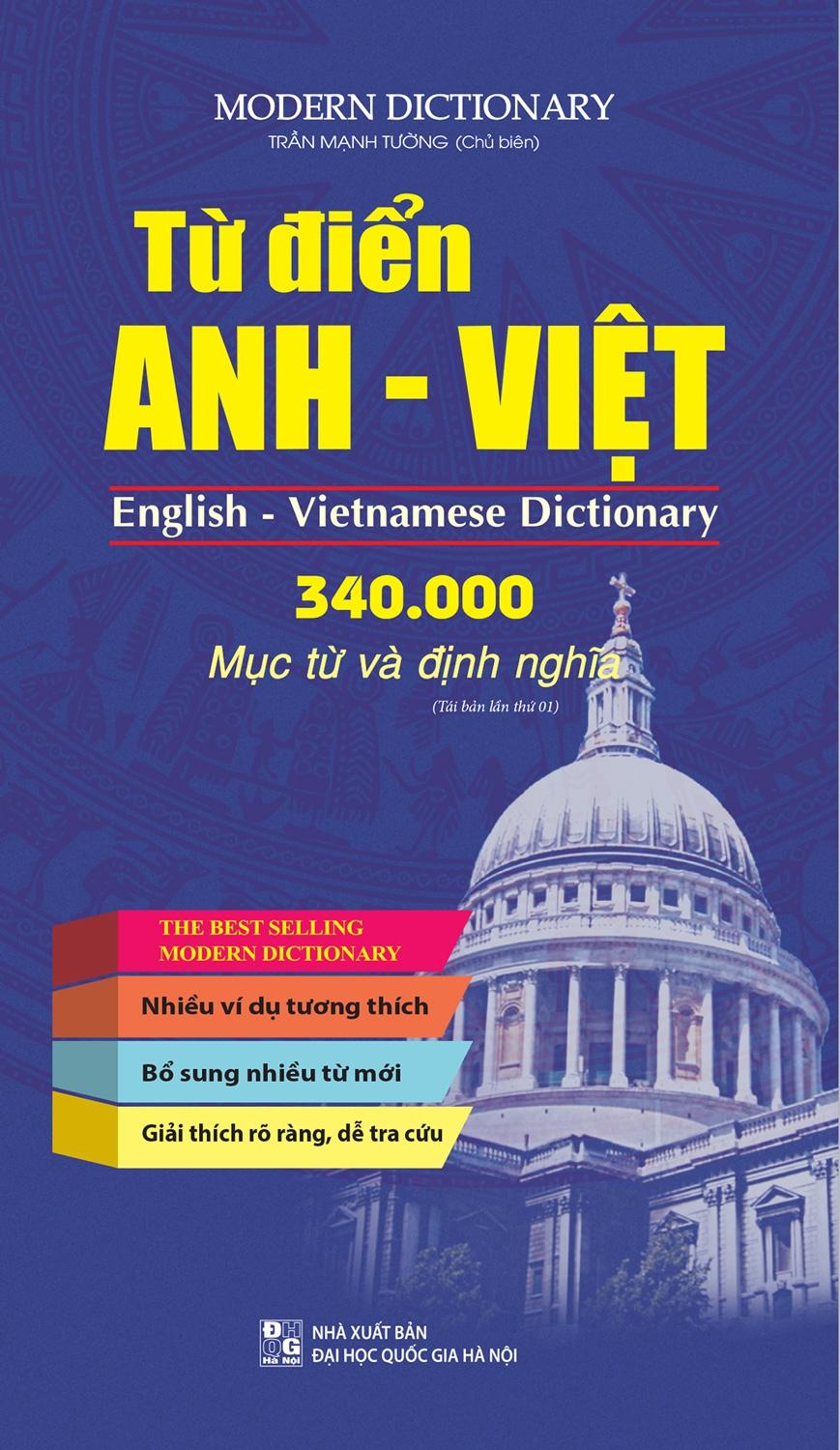 Sách - Từ Điển Anh-Việt - 340.000 Mục Từ Và Định Nghĩa (Tái Bản 2024)