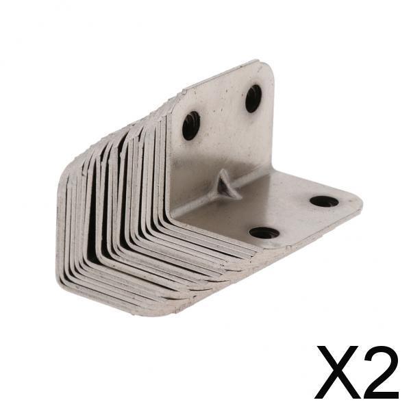 2x20pcs Polished Angle Fixed Bracket Furniture Frame Cabinet Connector 23 x 23 x 30mm