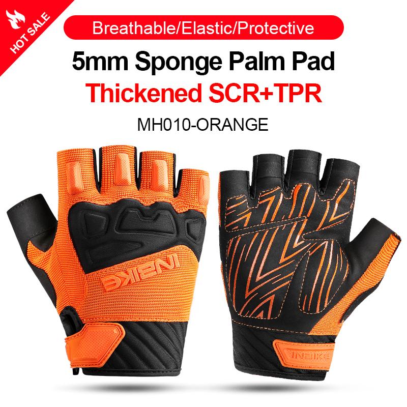 INBIKE Găng Tay Xe Đạp Fingerless Găng Tay Xe Đạp MTB Thể Thao Ngoài Trời Mùa Hè 5Mm Miếng Lót Xe Đạp Ngón Thoáng Khí