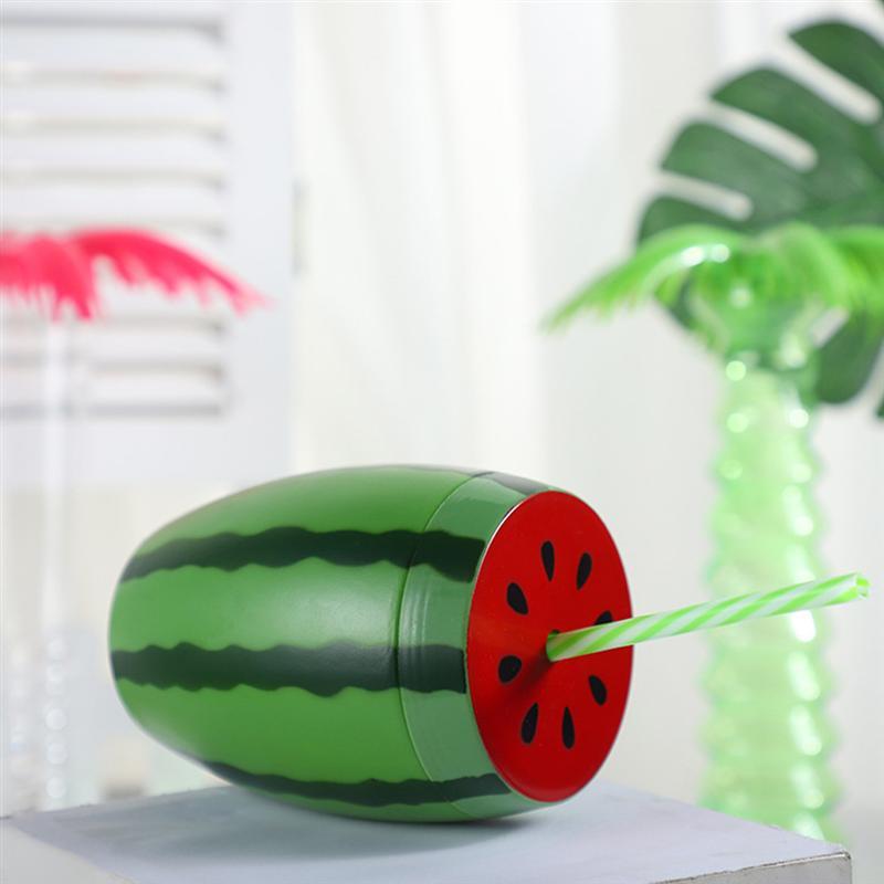 1 chiếc cốc uống sáng tạo trong hình dạng của dưa hấu, trang trí quán bar, cốc tiệc Halloween với rơm, cốc nước bia, ly cocktail