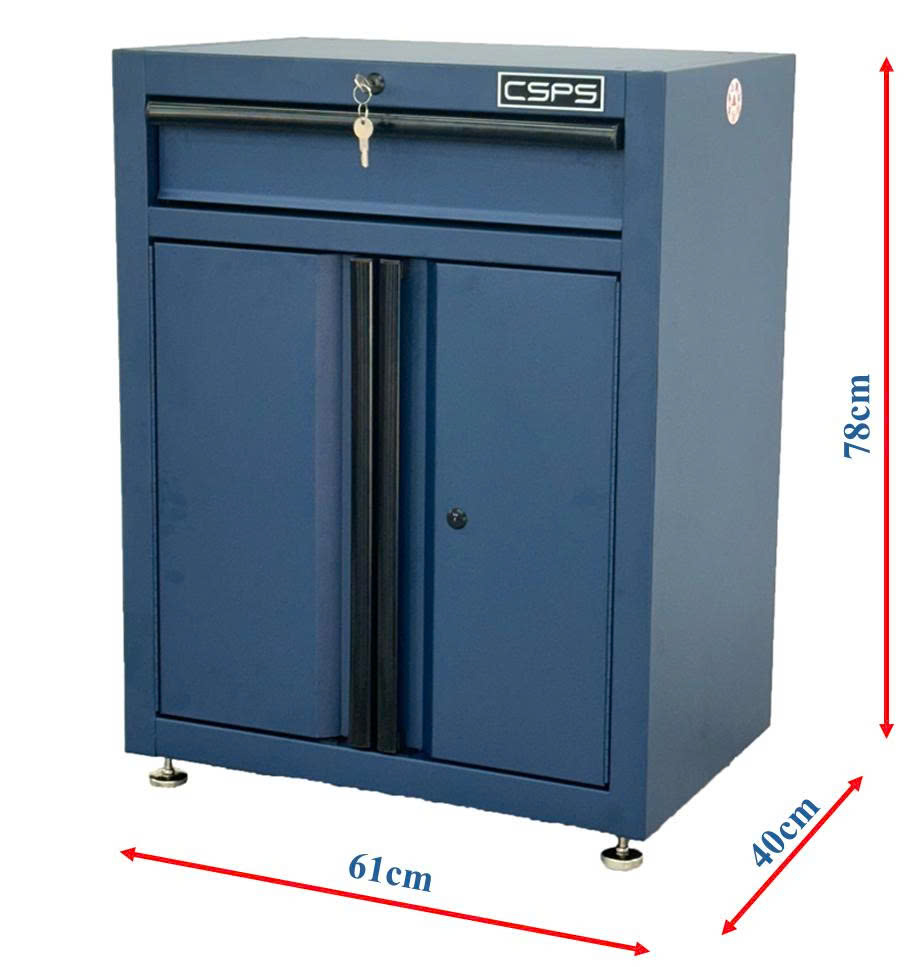 Tủ Dụng Cụ CSPS 61cm - 01 Hộc Kéo Màu Xanh Dương Chân Tăng Chỉnh