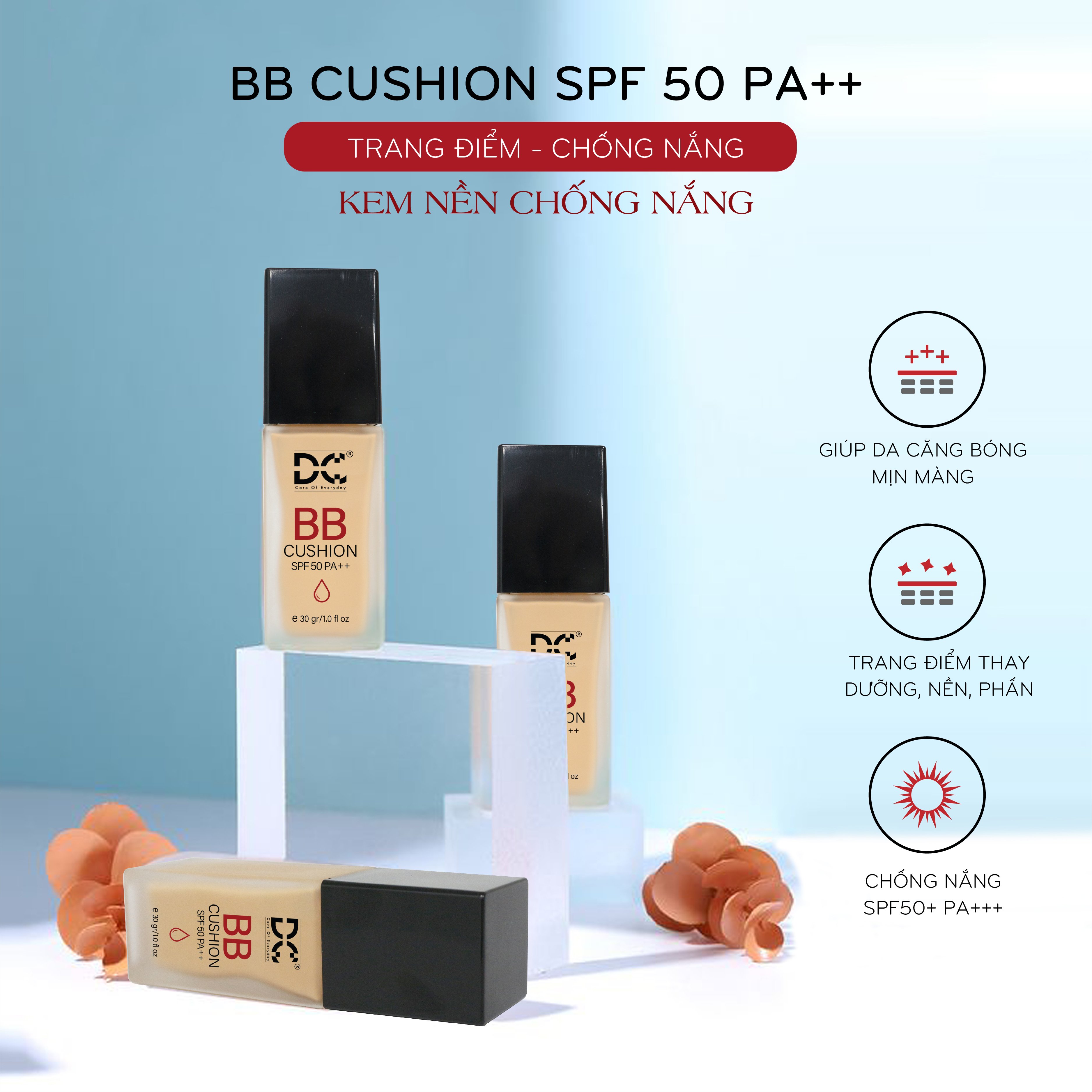 BB CUSHION, Kem Nền Chống Nắng , Trang Điểm 50ml