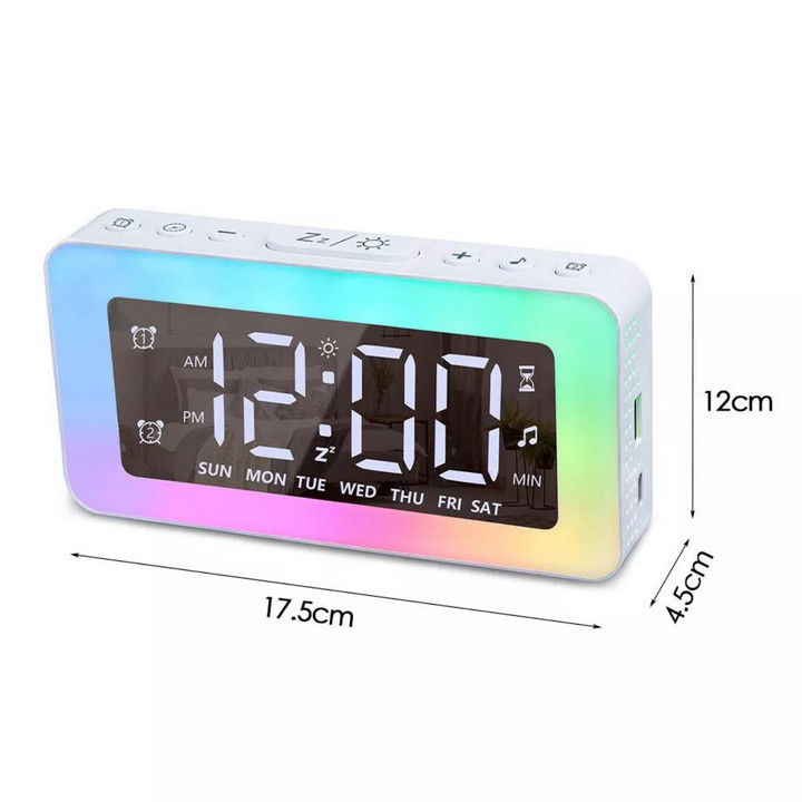 Đồng Hồ Để Bàn Báo Thức SZELAM MultiAlarm Clock Kiêm Đèn Ngủ 8 Chế Độ LED - Home Decor Furniture