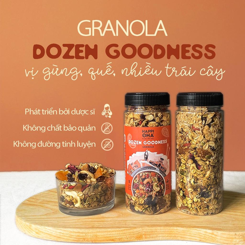 Ngũ Cốc Ăn Sáng/Ăn Kiêng Không Đường Tinh Luyện Vị 12 Loại Hạt Trái 280g/400g- Granola Dozen Goodness HAPPI OHA