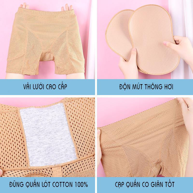 Quần Độn Mông Và Hông Mặc Trong Váy Vải Lưới Thoáng Mát Nâng Mông Định Hình D171