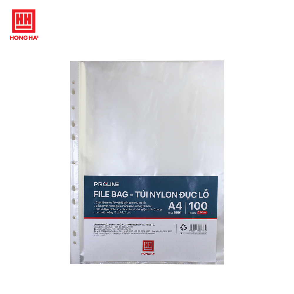 Túi nilon đục lỗ A4 Hồng Hà - 6691