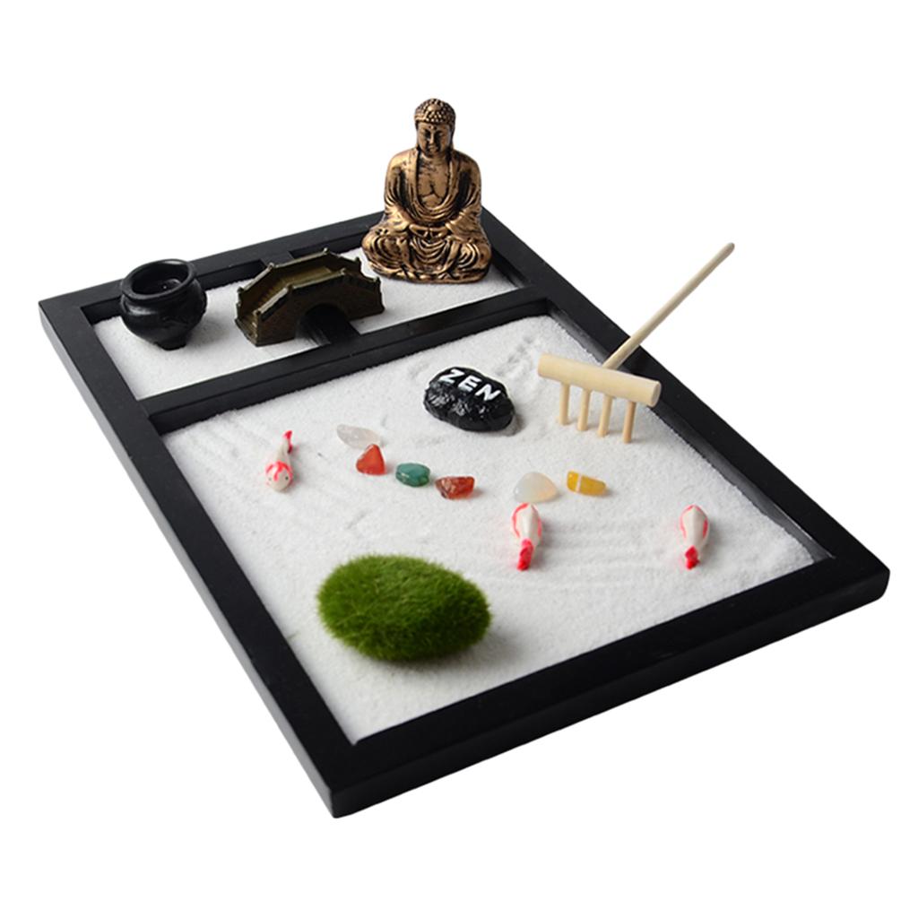 2pcs Sandbox Zen Sand Tray Crafts Housewarmin Gifts for Living Room Dektop
