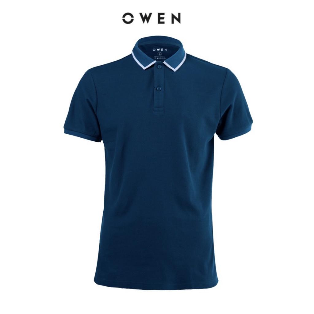 OWEN - Áo polo nam Owen màu xanh 220301 - Áo thun ngắn tay có cổ nam