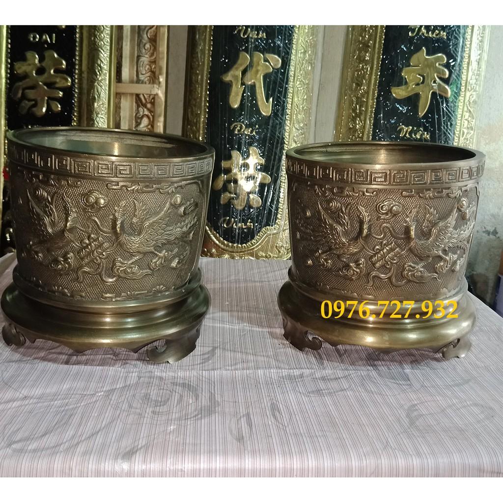 Bát hương đồng song long chầu nguyệt, bát hương thờ cúng bằng đồng