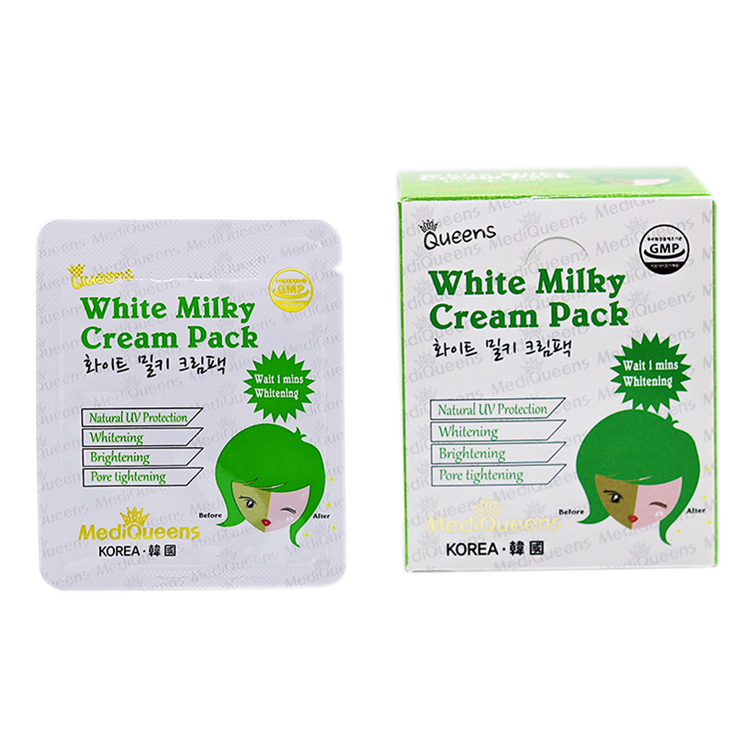 Hộp 25 Gói Kem Dưỡng Trắng Da MediQueens White Milky Cream Pack (150g)