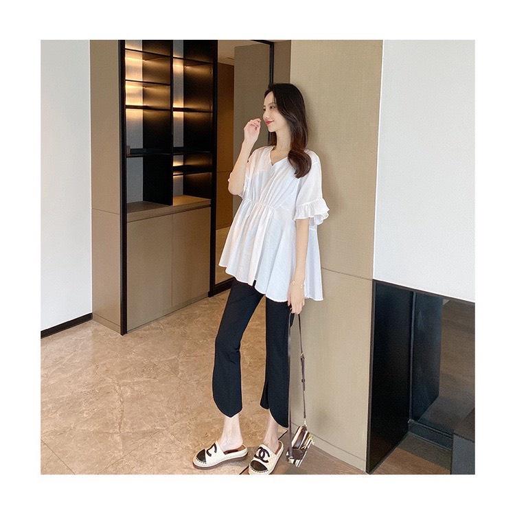 Quần bầu công sở ống loe xẻ gấu chất Umi co dãn 4 chiều