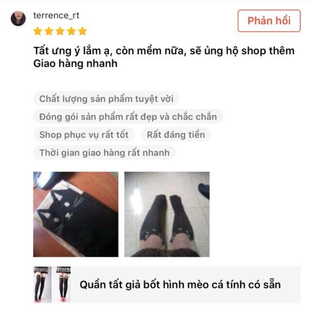 Quần tất giả bốt hình mèo