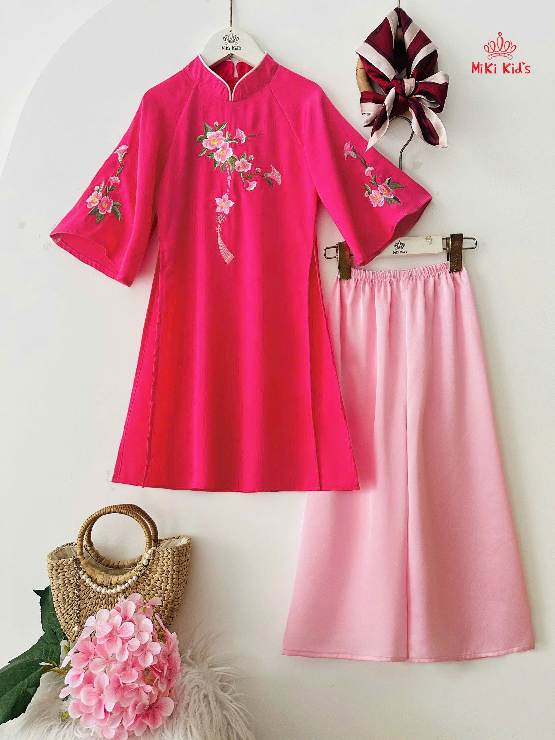 Áo dài cho bé gái mẫu Như ý diện lễ tết noel giáng sinh năm mới từ 12-44kg hàng thiết kế