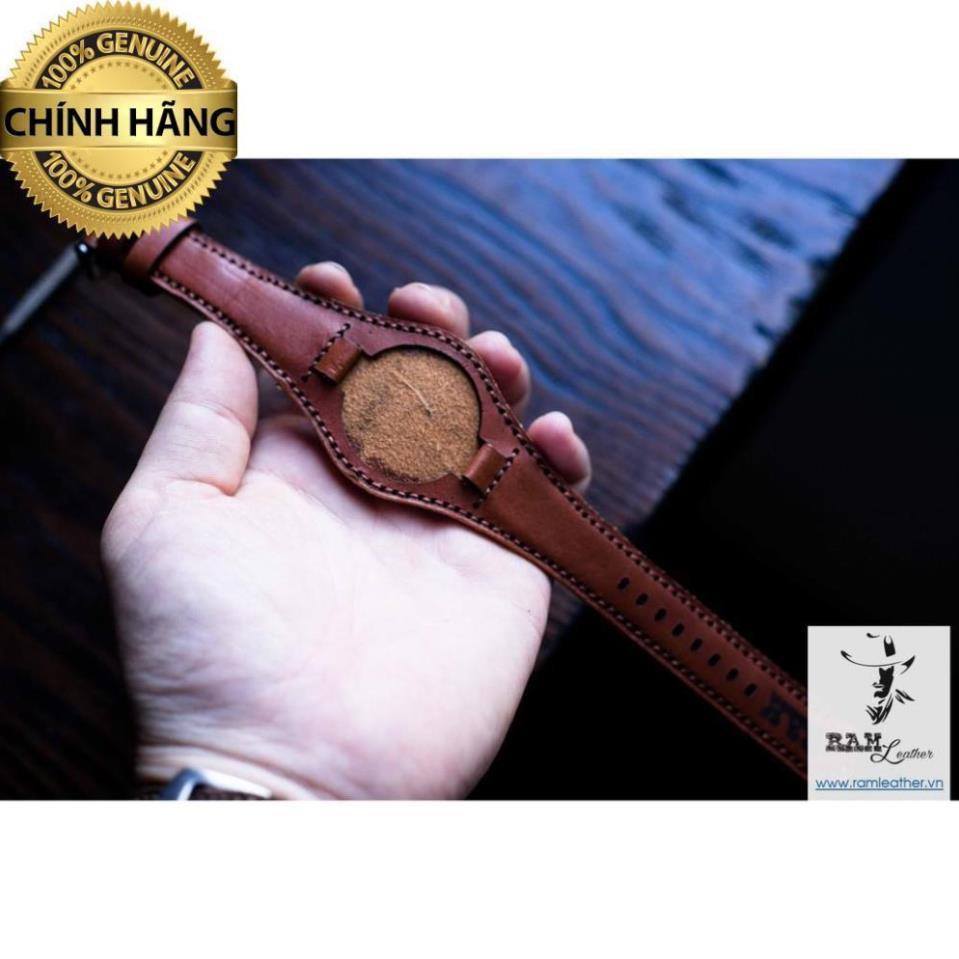 DÂY ĐỒNG HỒ QUÂN ĐỘI ĐỨC NÂU ĐỎ SIZE 10MM - RAM BUNDSTRAP - HÀNG CHÍNH HÃNG