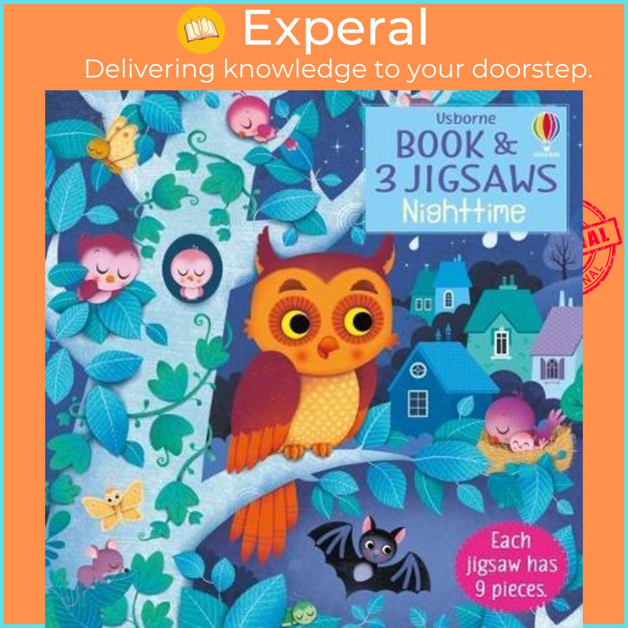 Sách - Usborne Book and 3 Jigsaws: Night time by Sam Taplin