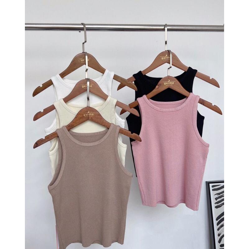 Áo thun tank top nữ sát nách croptop 1 màu a238801 by germe